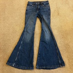 Beautiful bareback Wrangler flare jeans!